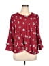 Charming Charlie Burgundy 3/4 Sleeve Blouse Size XL - photo 1
