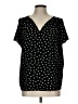 Elle Polka Dots Black Short Sleeve Blouse Size L - photo 1