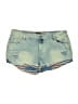 rue21 Print Blue Denim Shorts Size 15 - 16 - photo 1