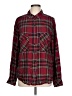 Sanctuary Plaid Burgundy Long Sleeve Button-Down Shirt Size L - photo 1