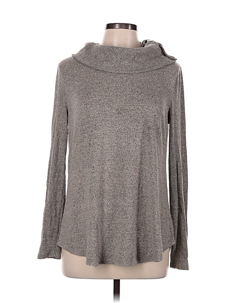Pre-owned Fortune + Ivy Long Sleeve Top Gray Cowl Neck Tops