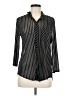 Eden & Olivia Stripes Black Long Sleeve Blouse Size M - photo 1