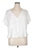 Express 100% Polyester White Short Sleeve Blouse Size XS - photo 1