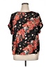 Maurices 100% Polyester Floral Black Short Sleeve Blouse Size 16 (1) - photo 1