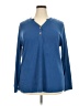 Cathy Blue Long Sleeve Henley Size 2X - photo 1