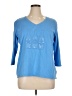 Sun Bay 100% Cotton Blue 3/4 Sleeve Top Size XL (estimated) - photo 1