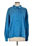 Petal Dew Solid Blue Long Sleeve Blouse Size L - photo 1