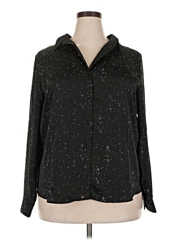 Aqua Long Sleeve Blouse (view 1)