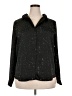 Aqua 100% Polyester Stars Black Long Sleeve Blouse Size XXL - photo 1