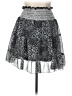 Blu Pepper 100% Polyester Animal Print Silver Black Casual Skirt Size L - photo 1