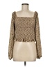 Unbranded 100% Polyester Brown Long Sleeve Blouse Size M (estimated) - photo 1