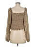 Unbranded 100% Polyester Brown Long Sleeve Blouse Size M (estimated) - photo 2