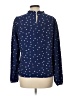 Shein 100% Polyester Polka Dots Blue Long Sleeve Blouse Size L - photo 2