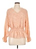 She + Sky 100% Polyester Orange Long Sleeve Blouse Size L - photo 1