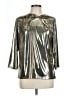 Nine West Metallic Silver 3/4 Sleeve Blouse Size L - photo 1