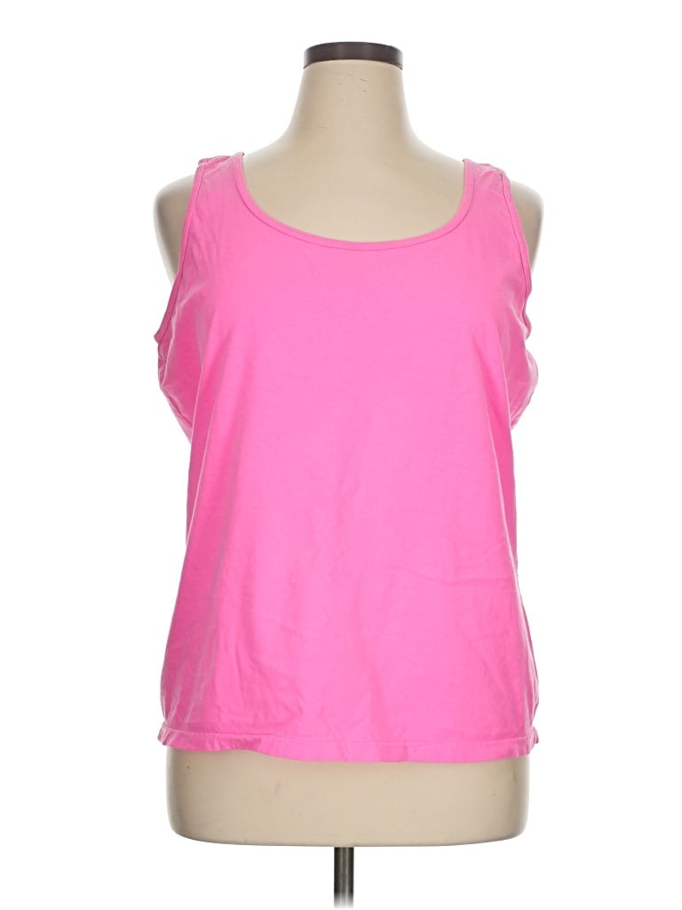 Pre-owned Comfort Colors Tank Top Pink Halter Neckline Tops