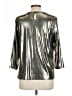 Nine West Metallic Silver 3/4 Sleeve Blouse Size L - photo 2