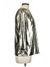 Nine West Metallic Silver 3/4 Sleeve Blouse Size L - photo 4