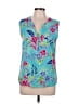 Fresh 100% Rayon Teal Sleeveless Blouse Size L (petite) - photo 1