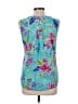 Fresh 100% Rayon Teal Sleeveless Blouse Size L (petite) - photo 2