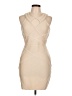 Bebe Solid Tan Cocktail Dress Size L - photo 1