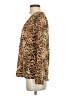 Plisse 100% Polyester Animal Print Tan Long Sleeve Blouse Size S - photo 5