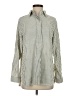 Max Studio Stripes Silver Long Sleeve Button-Down Shirt Size S - photo 1