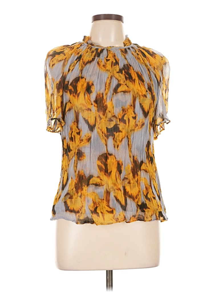 Pre-owned Jcrew Short Sleeve Blouse In Yellow