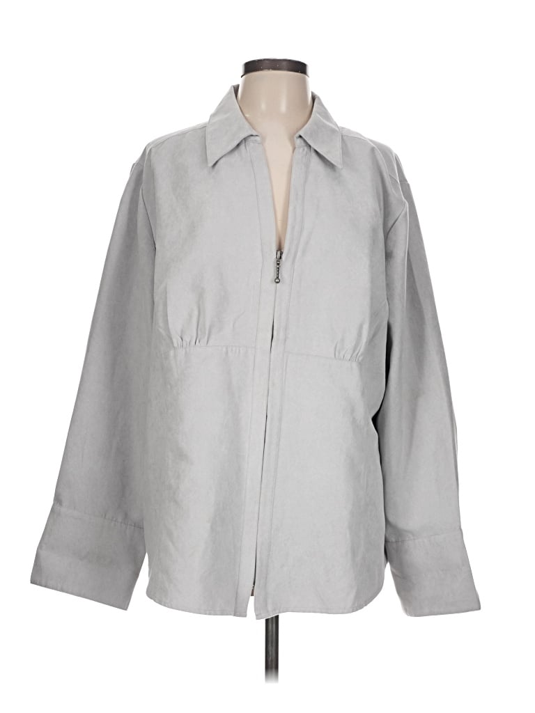 Pre-owned Cato 3/4 Sleeve Blouse In Gray