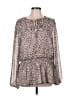 Banana Republic 100% Polyester Animal Print Brown Long Sleeve Blouse Size L (tall) - photo 1