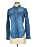 Free Heart Polka Dots Blue Long Sleeve Button-Down Shirt Size XS - photo 1