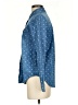 Free Heart Polka Dots Blue Long Sleeve Button-Down Shirt Size XS - photo 5