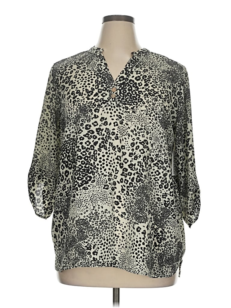 Pre-owned Cure 3/4 Sleeve Blouse In Silver