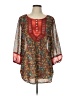 MULTIPLES 100% Polyester Brown 3/4 Sleeve Blouse Size L - photo 1
