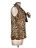 Chaus 100% Polyester Animal Print Brown Sleeveless Blouse Size 10 - photo 4