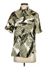 Topshop 100% Polyester Tropical Green Short Sleeve Blouse Size 2 - photo 1