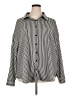 Shein Curve 100% Polyester Stripes Silver Long Sleeve Blouse Size 20 Plus (4) - photo 1