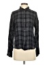 August Sky 100% Rayon Plaid Gray Long Sleeve Blouse Size S - photo 1