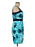 B. Smart 100% Polyester Tropical Blue Cocktail Dress Size 8 - photo 4