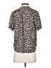 Ann Taylor LOFT 100% Polyester Animal Print Ivory Short Sleeve Blouse Size XXS - photo 2