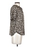 Ann Taylor LOFT 100% Polyester Animal Print Ivory Short Sleeve Blouse Size XXS - photo 4
