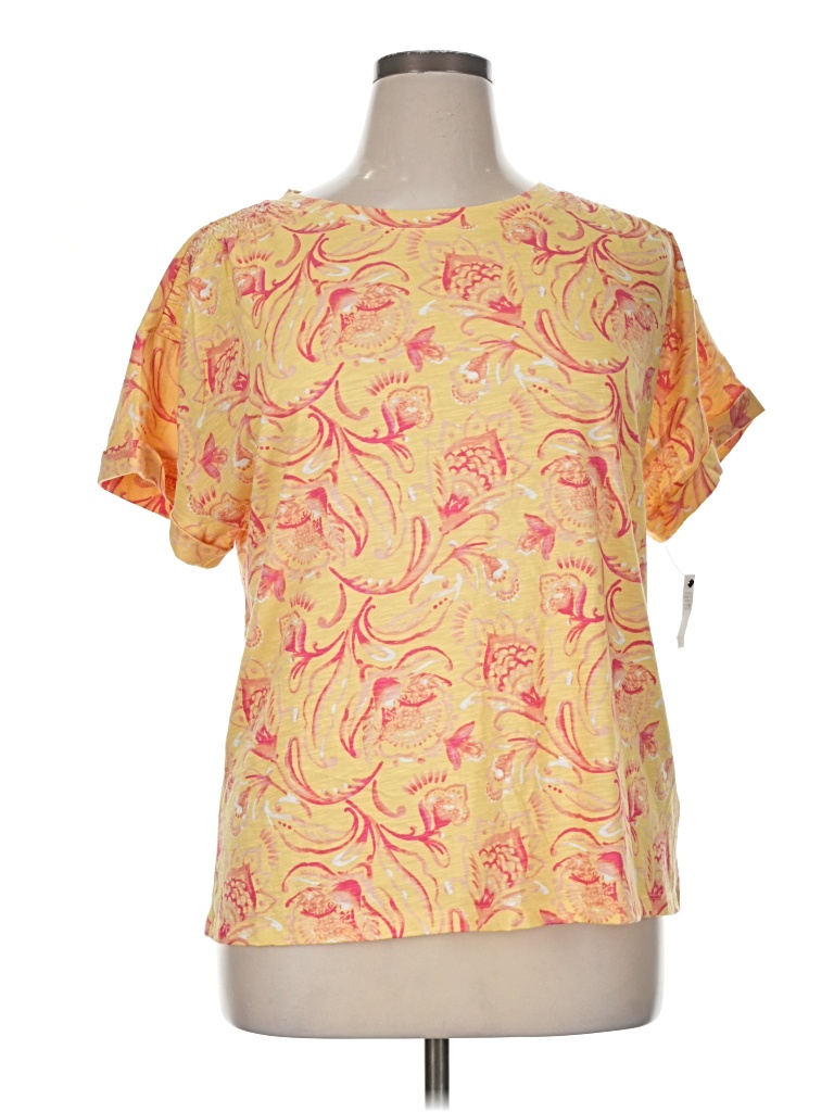Pre-owned Talbots Short Sleeve T-shirt In Yellow