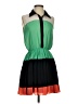 Gracia 100% Polyester Color Block Green Cocktail Dress Size S - photo 1