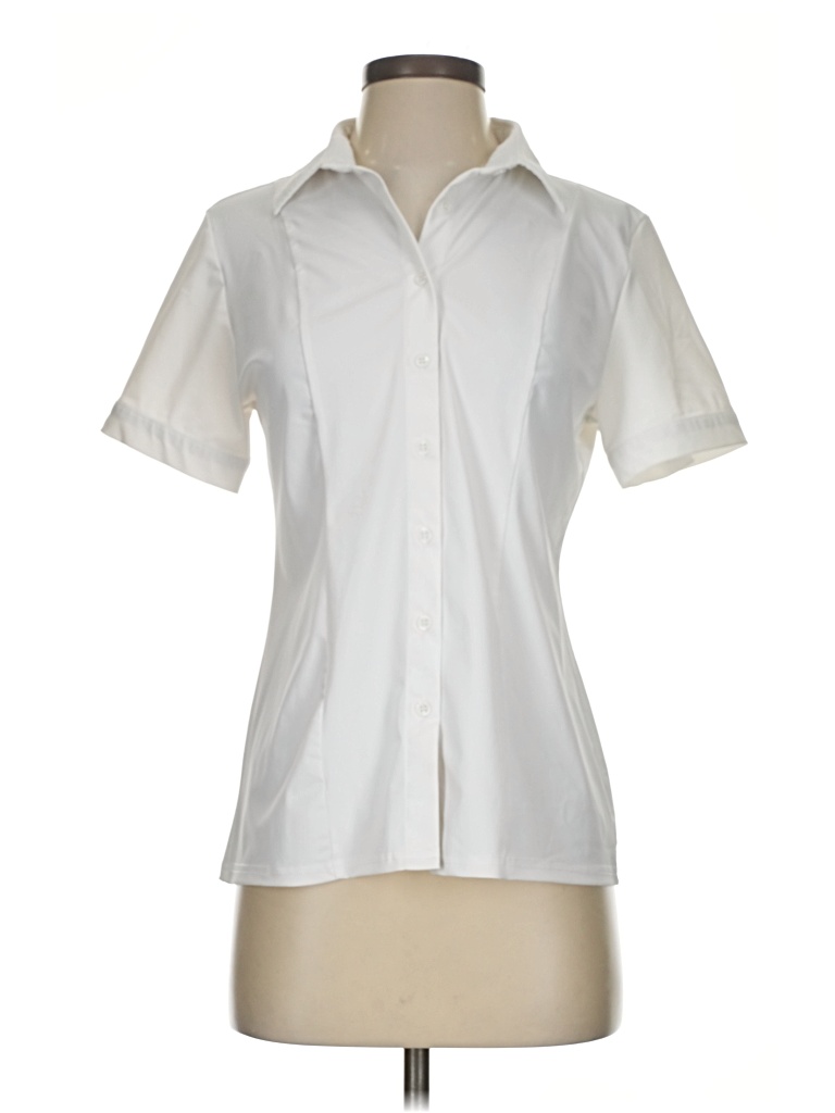Pre-owned Unbranded Short Sleeve Blouse In White