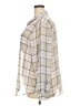 Old Navy 100% Polyester Plaid Ivory Long Sleeve Blouse Size XXL - photo 5