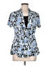 NY Collection Blue Short Sleeve Blouse Size M - photo 1