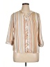 Sara Michelle Stripes Ivory 3/4 Sleeve Blouse Size XL - photo 1