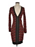 Theme 100% Viscose Red Gray Cardigan Size S - photo 1