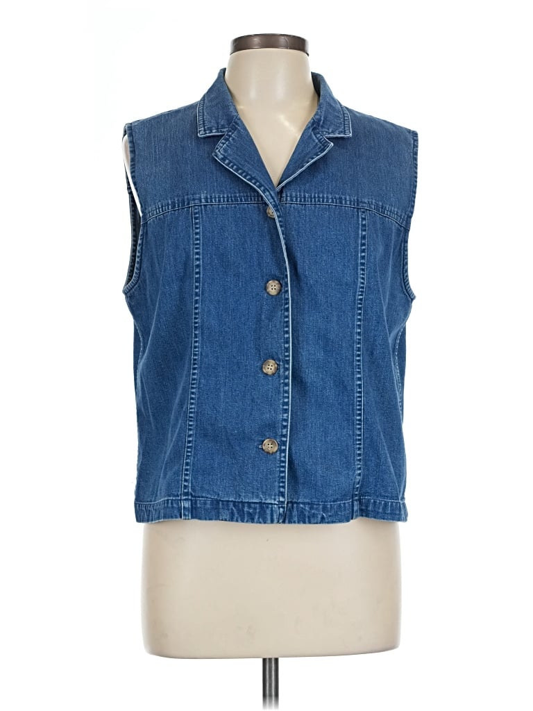 Pre-owned Talbots Denim Vest In Blue