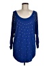 Grace Elements Blue Long Sleeve Blouse Size M - photo 1